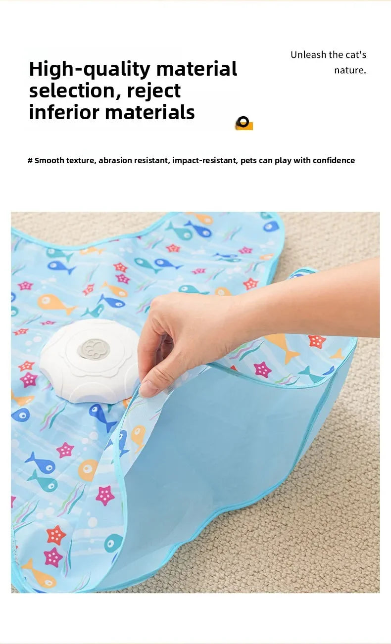 Cat Toys Interactive Hide and Seek Cat Toy with Mouse Squeaky Motion Activated Moving Concealed Feathers Kitten Teaser Toy