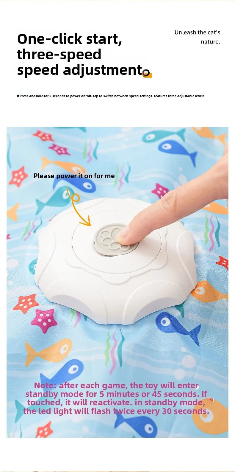 Cat Toys Interactive Hide and Seek Cat Toy with Mouse Squeaky Motion Activated Moving Concealed Feathers Kitten Teaser Toy